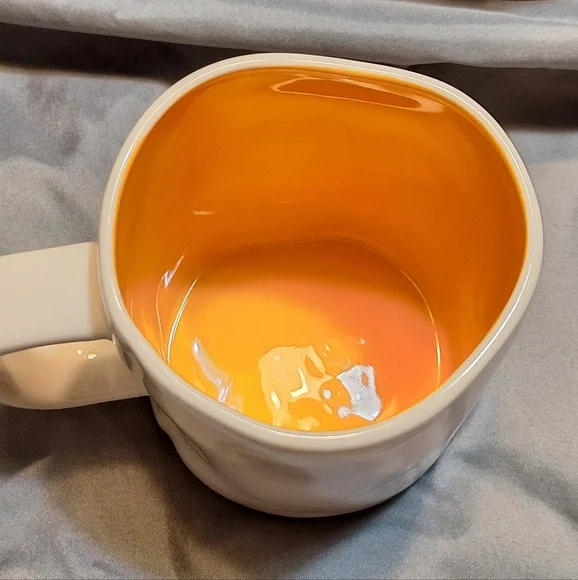 Rae Dunn White and Orange "Cup Of Happy" Collectible Coffee Mug - Picture 4 of 7